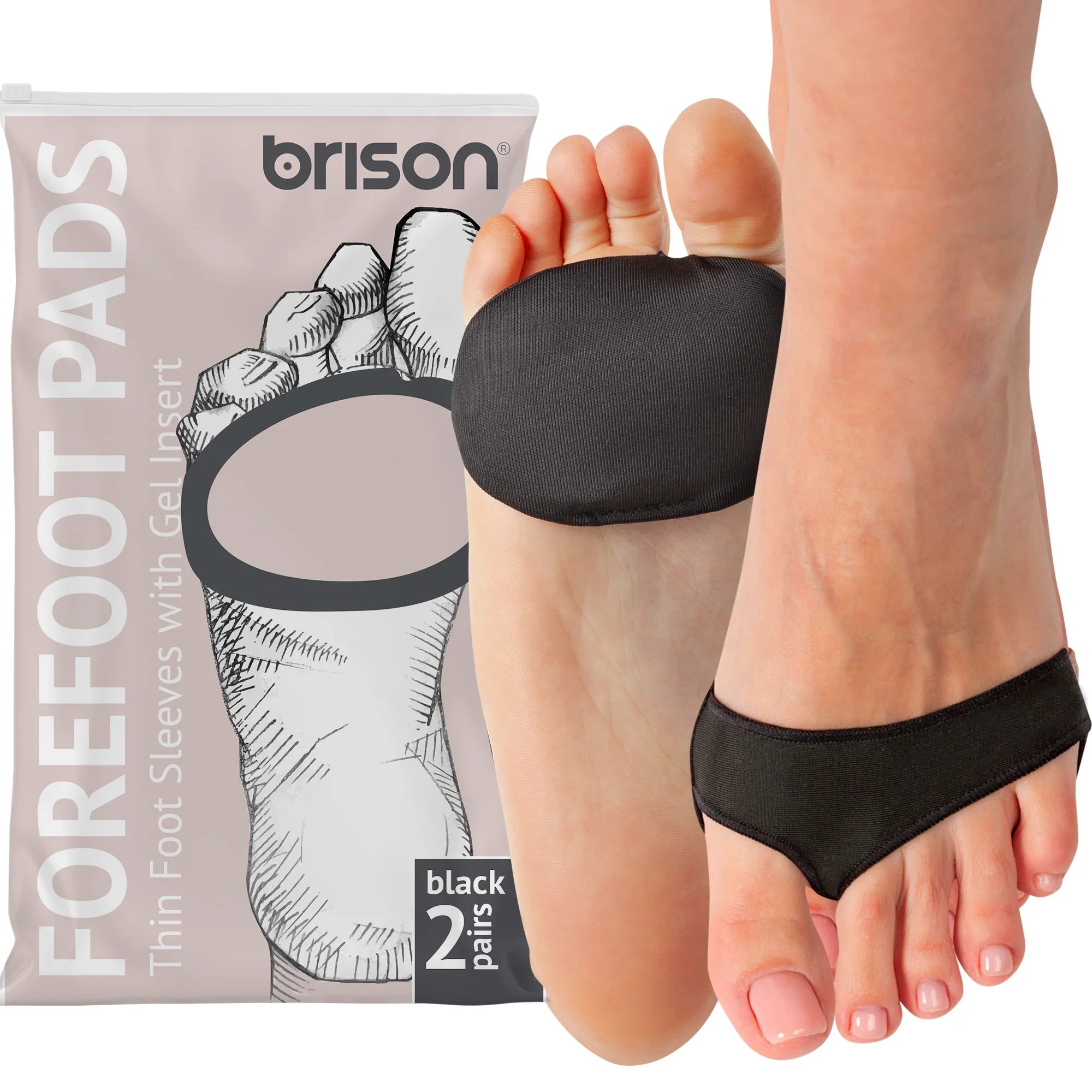 Brison Metatarsal Pads for Women & Men - Ball of Foot Cushions for Pain Relief Metatarsalgia Morton's Neuroma Calluses
