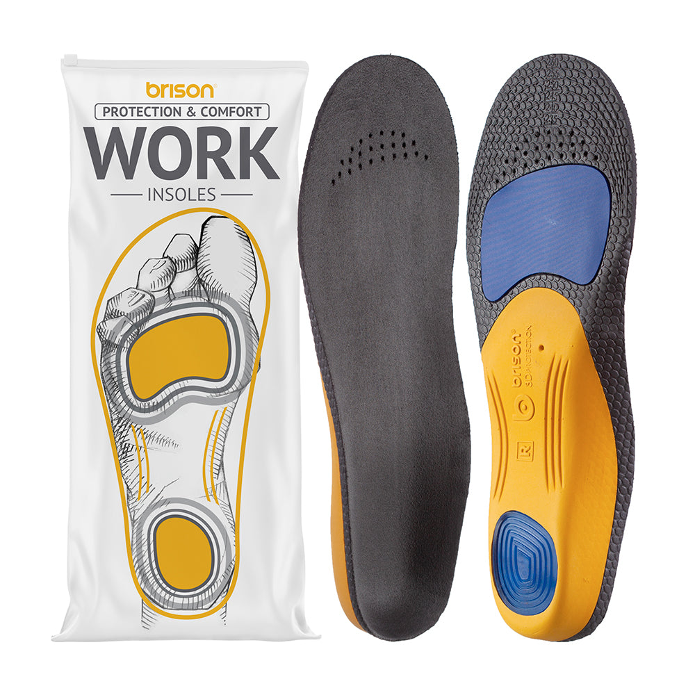 Brison Plantar Fasciitis Relief Work Boot Insoles for Women Men - 220+ lbs Comfort Standing All Day Orthotic Arch Support Flat Feet Shoe Orthopedic Inserts