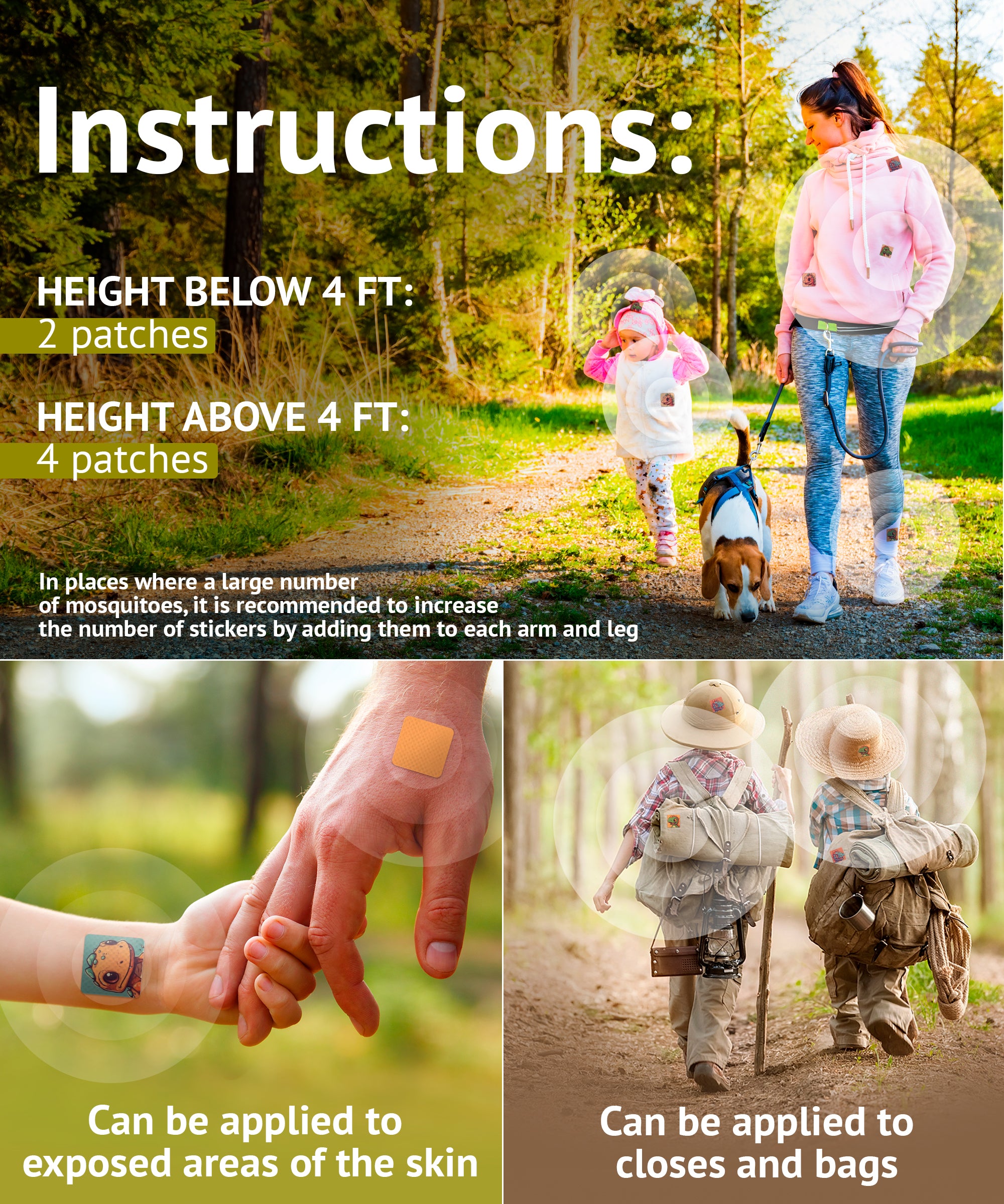 Brison Mosquito Patches - Natural Anti-Mosquito Stickers Citronella Essential Oil Infused for Kids & Adults