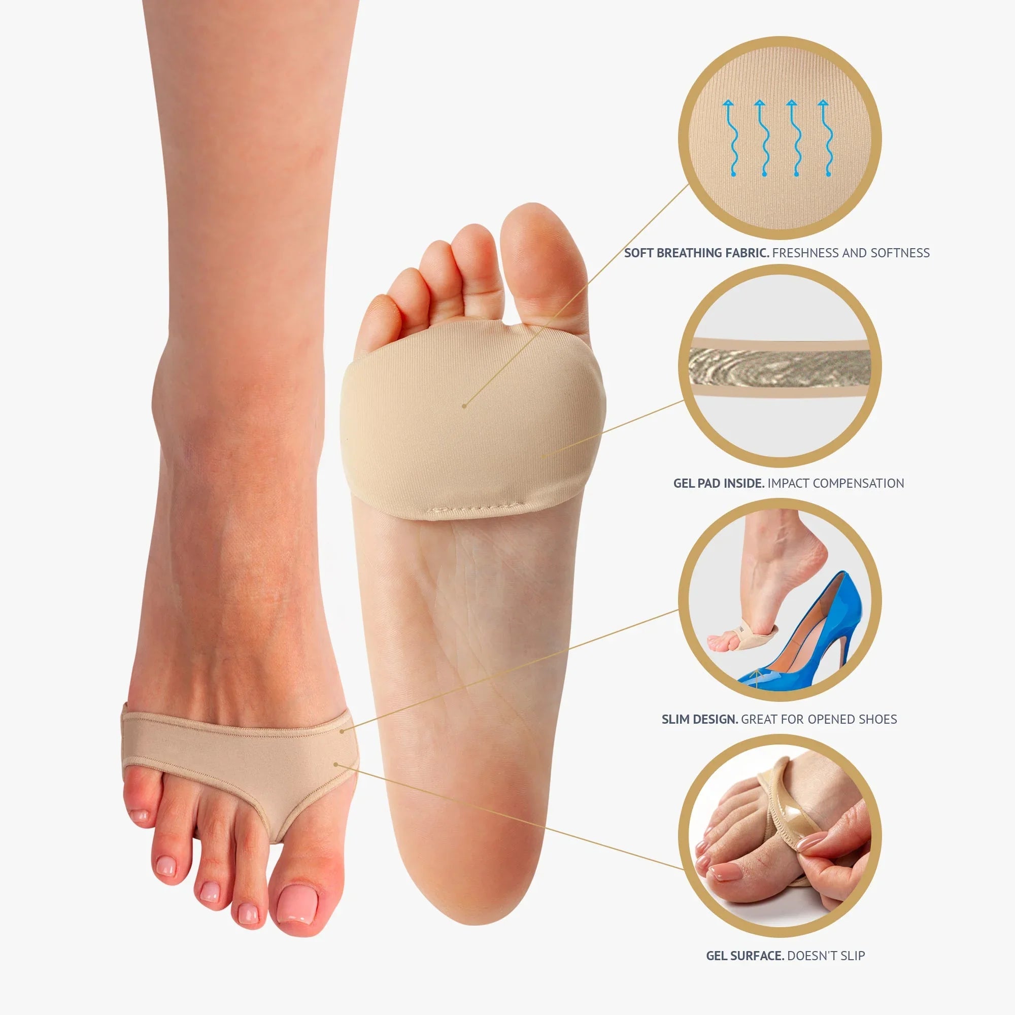 Brison Metatarsal Pads for Women & Men - Ball of Foot Cushions for Pain Relief Metatarsalgia Morton's Neuroma Calluses