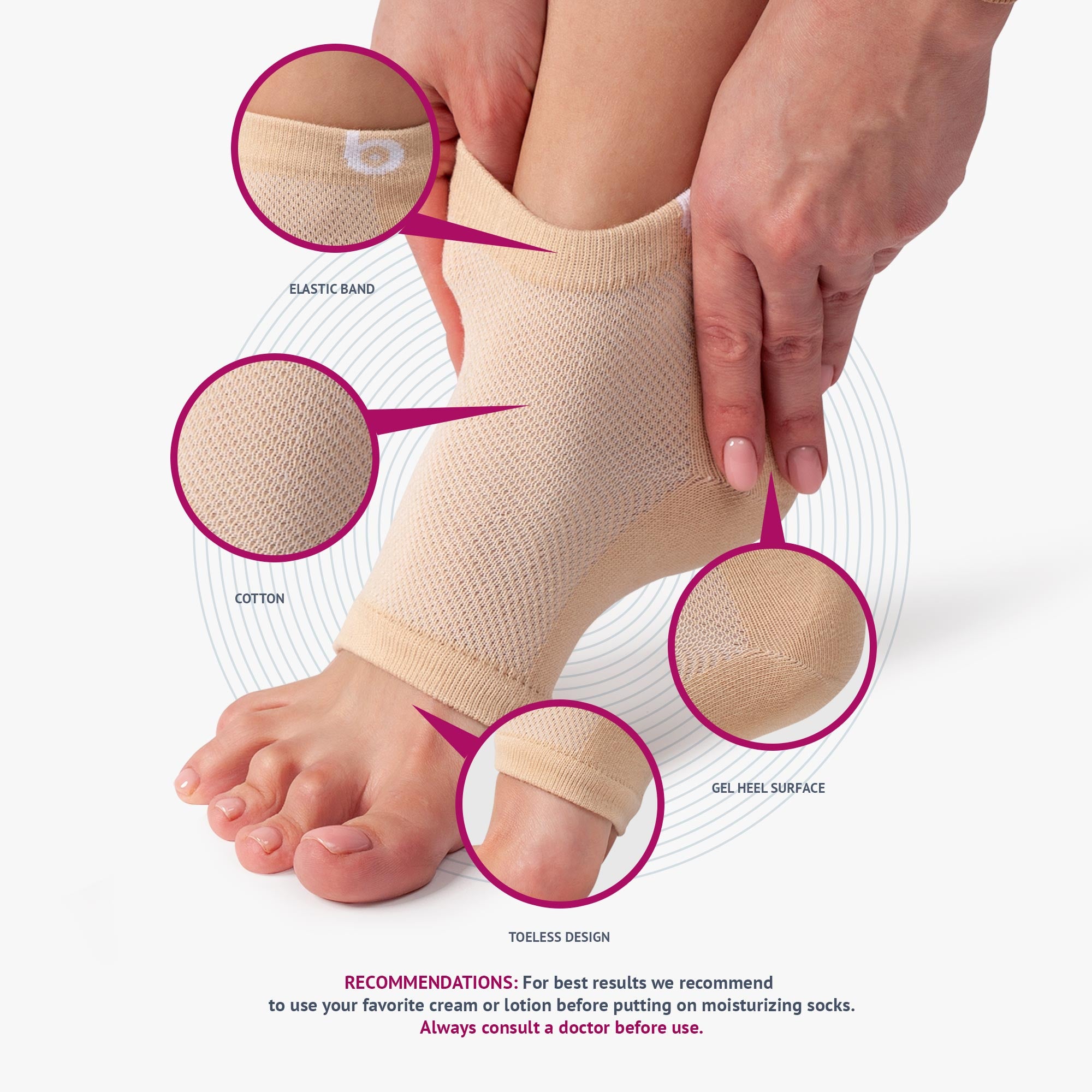 Moisturizing Heel Socks