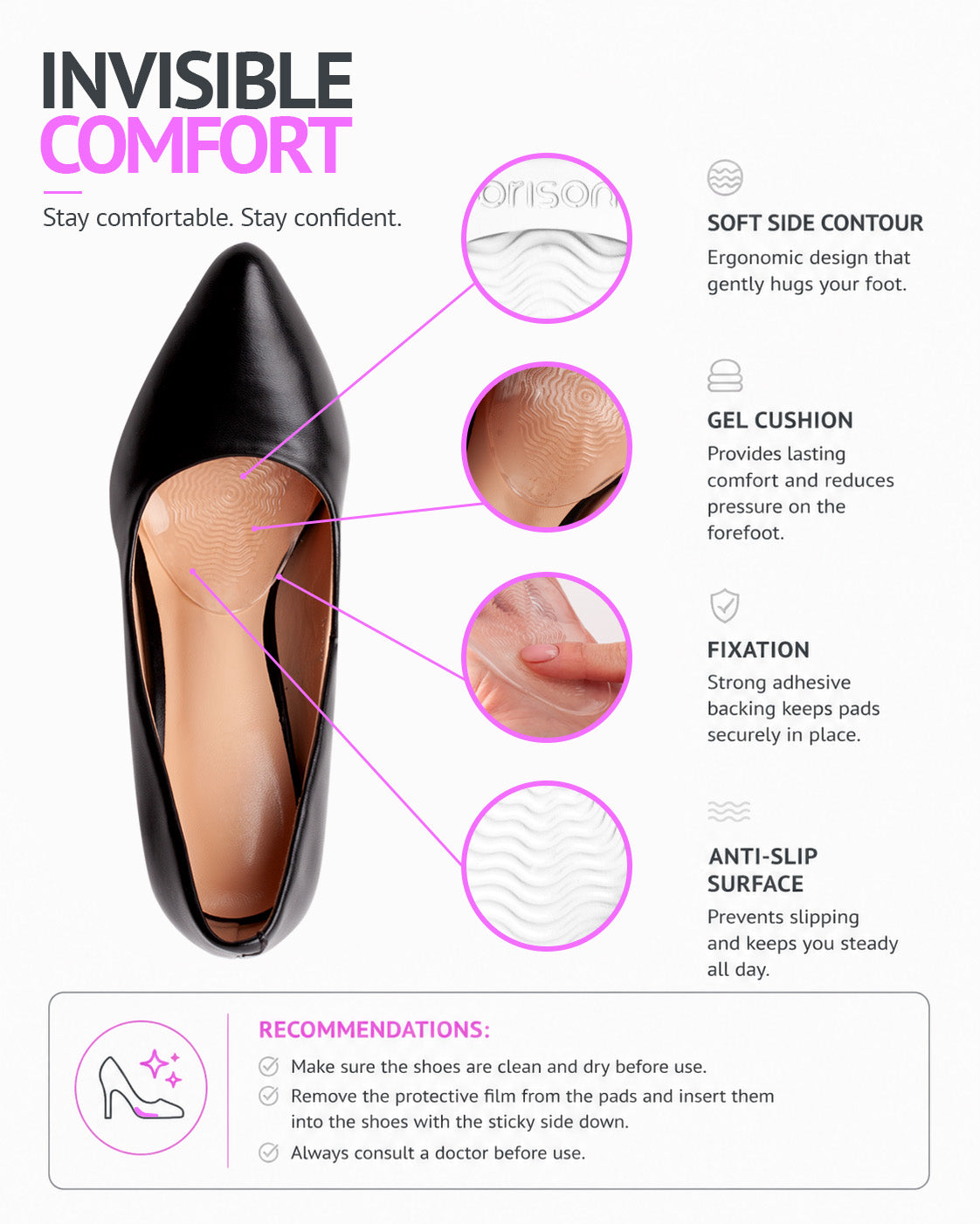 Ball of Foot Cushions For High Heels, Foot Pads