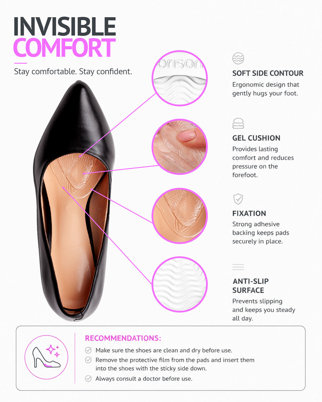 Ball of Foot Cushions For High Heels, Foot Pads